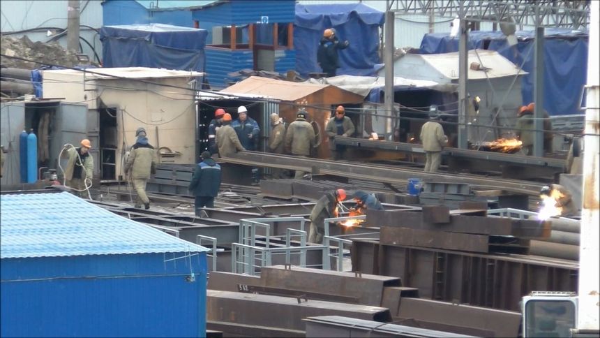 Строительство Керченского моста (февраль, 2017)